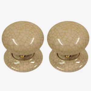 Brown Crackle Porcelain Door Knobs (Pair)