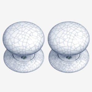 Grey Crackle Porcelain Door Knobs (Pair)