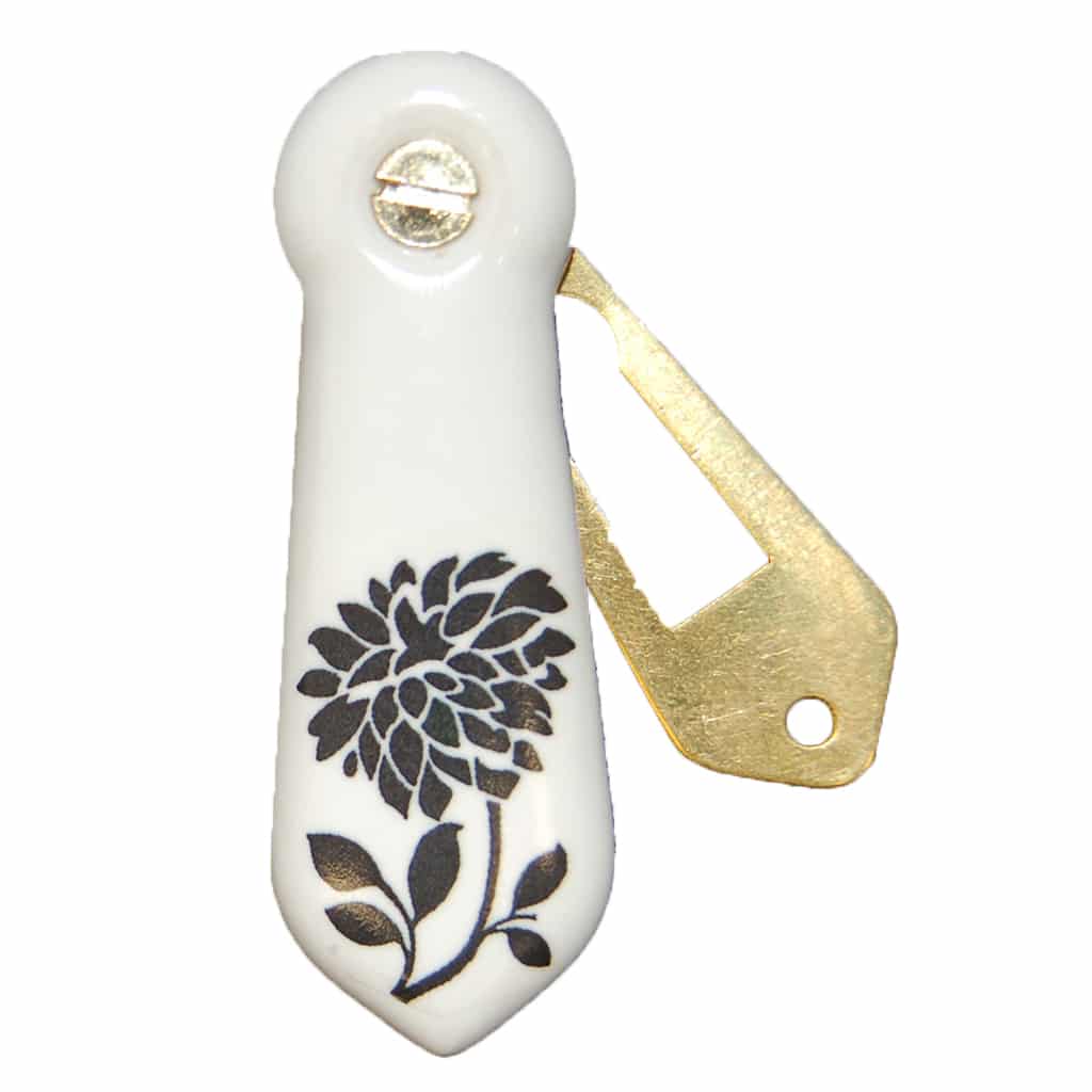 Black Dahlia Porcelain Escutcheon / Keyhole Cover