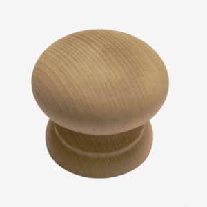 Beech Cupboard Knob With Pilot Hole