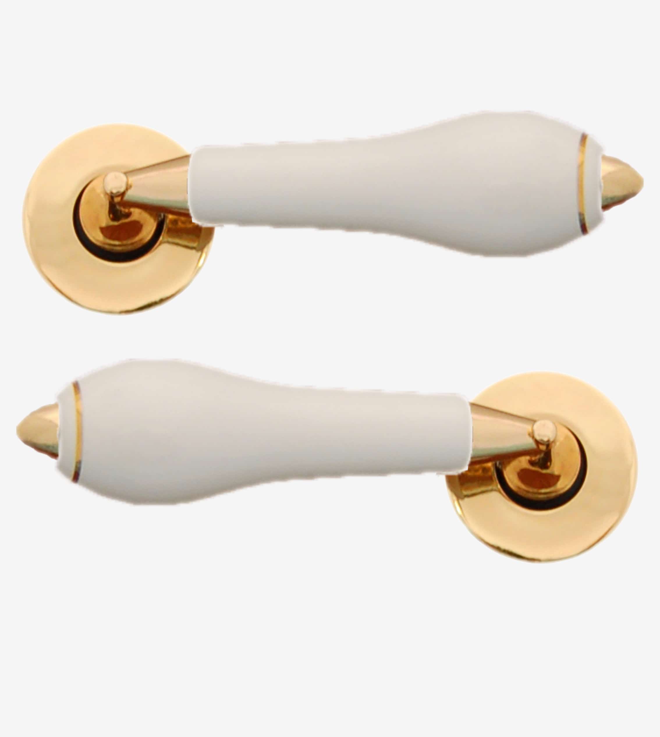 White Goldline Chamonix Lever Door Handle On Rose (Pair)