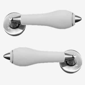 White Chromeline Chamonix Lever Door Handle On Rose (Pair)