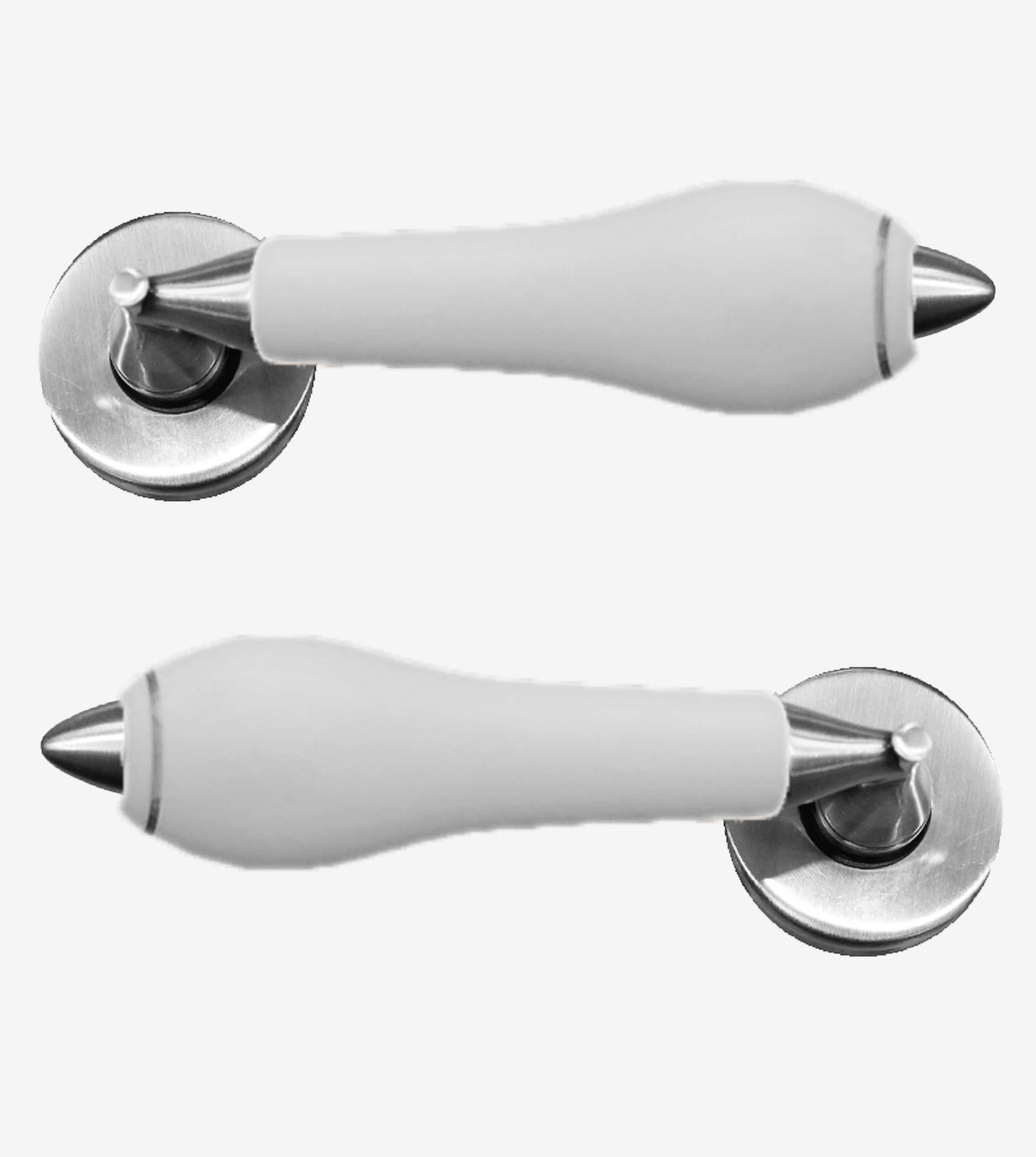 White Chromeline Chamonix Lever Door Handle On Rose (Pair)