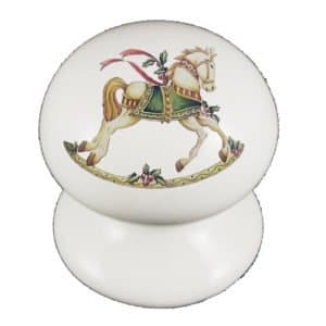 Rocking Horse Porcelain One Piece Cupboard Knob