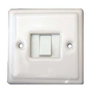 White Porcelain Light Switch or Dimmer