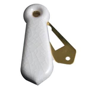 White Crackle Porcelain Escutcheon / Keyhole Cover