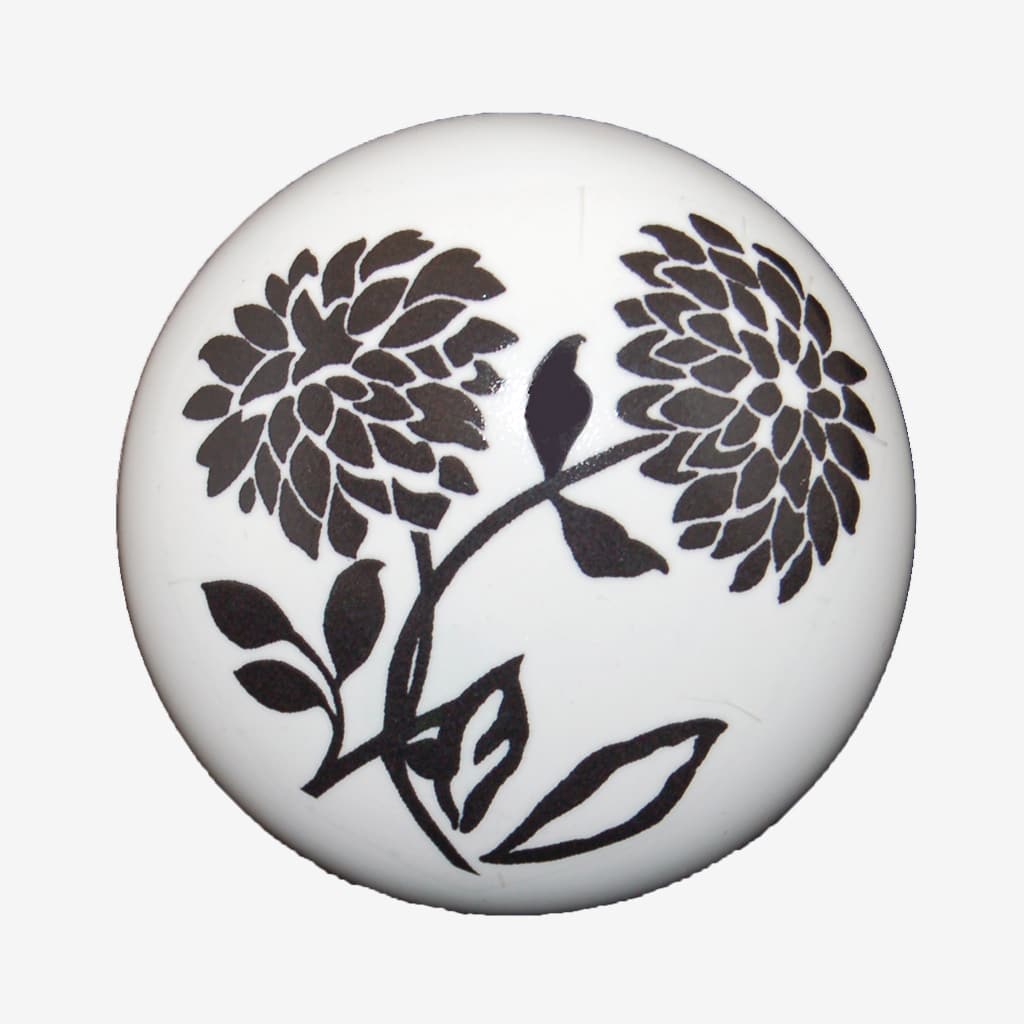 Black Dahlia Porcelain Door Knobs (Pair) - Image 2