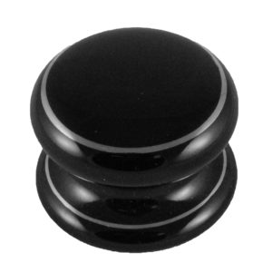 Single Chromeline Porcelain Victorian Cupboard Knob Black