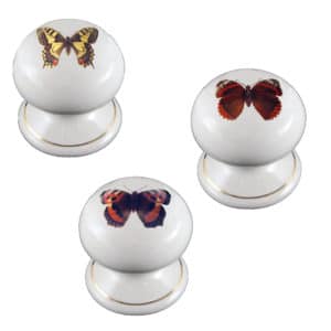 Butterfly Porcelain One Piece Wardrobe Knob