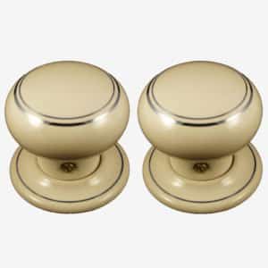 Cream Porcelain Double Chromeline Door Knobs