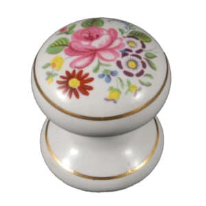 Floral Chintz Porcelain One Piece Cupboard Knob