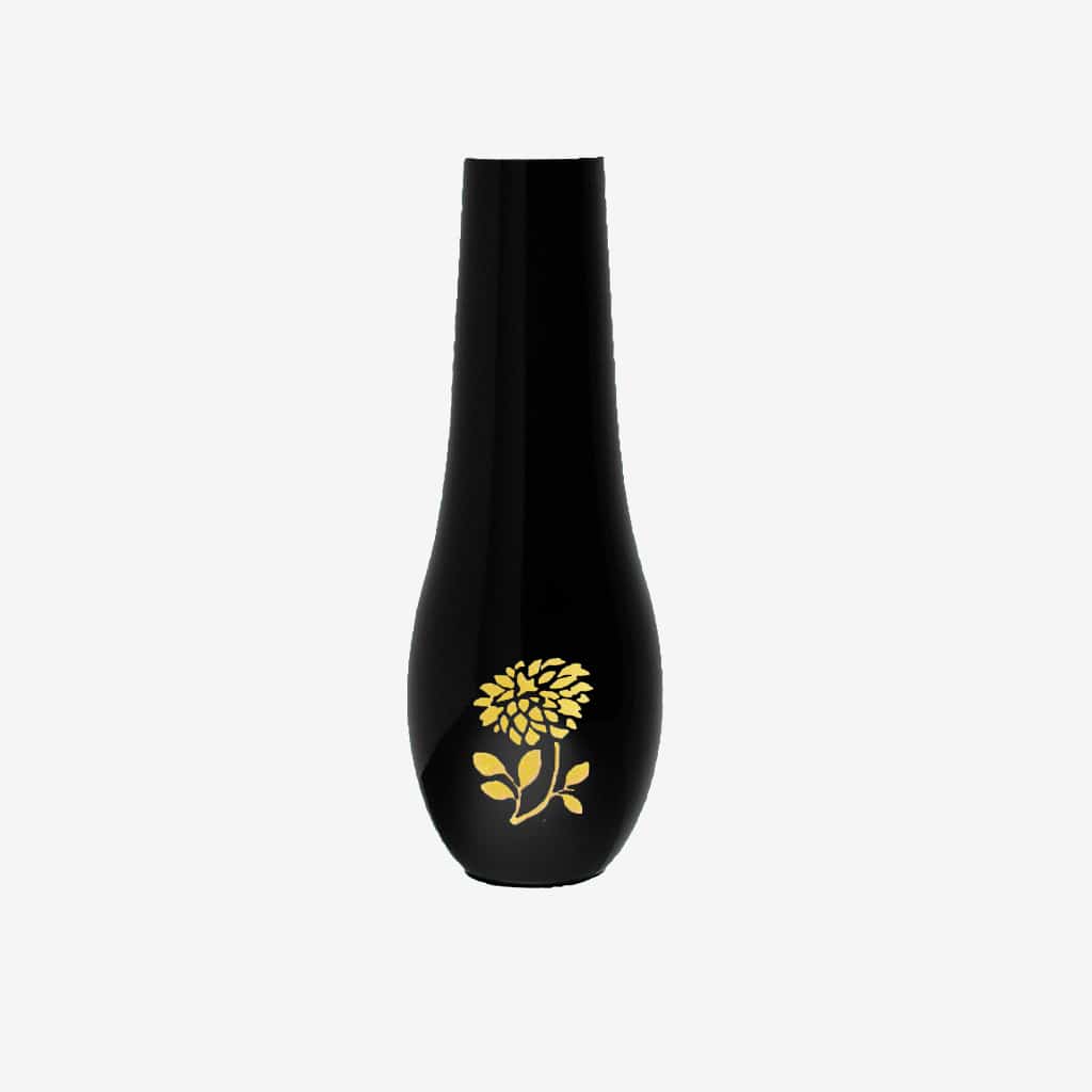 Black Porcelain Shower & Light Pull Gold Dahlia