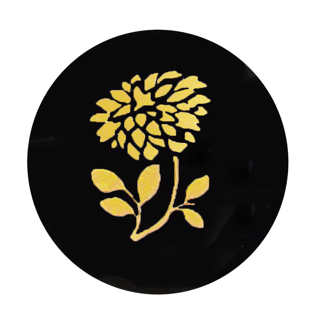 Gold Dahlia Porcelain Victorian Cupboard Knob On Black - Image 2