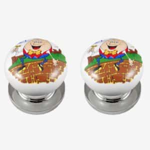 Humpty Dumpty Porcelain Door Knobs (Pair)
