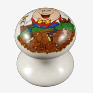 Humpty Dumpty Porcelain One Piece Cupboard Knob