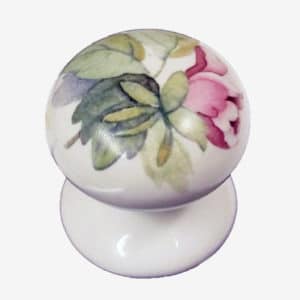 Pink Peony Porcelain One Piece Cupboard Knob