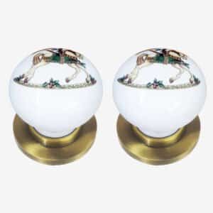 Rocking Horse Porcelain Door Knobs (Pair)