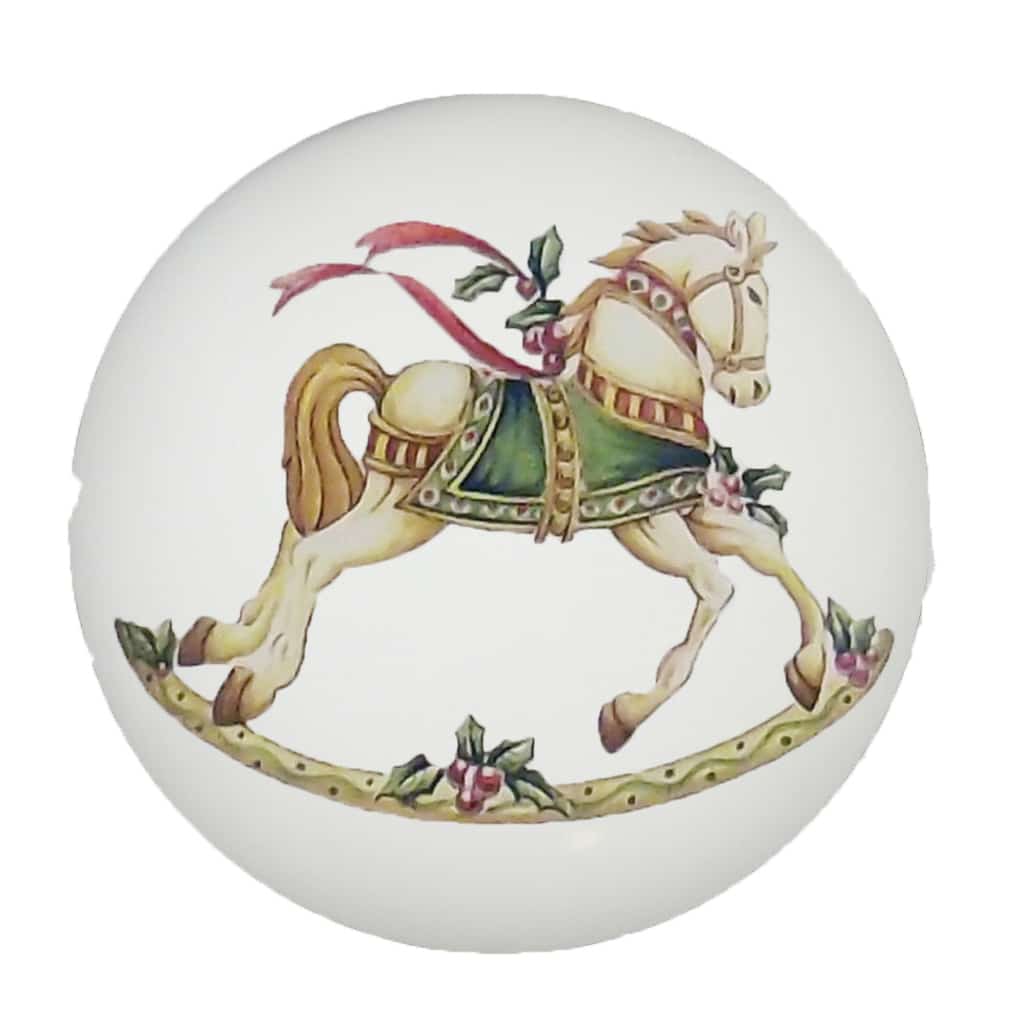 Rocking Horse Porcelain One Piece Cupboard Knob - Image 2