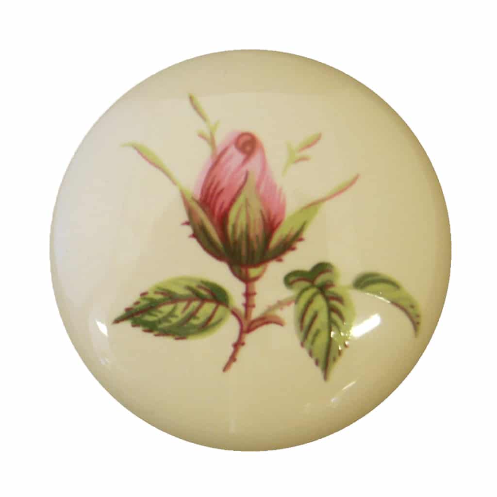 Stourbridge Rose Porcelain Victorian Cupboard Knob - Image 2