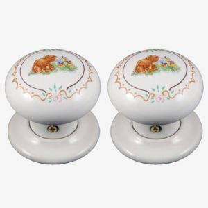 Teddy Bears Porcelain Door Knobs (Pair)