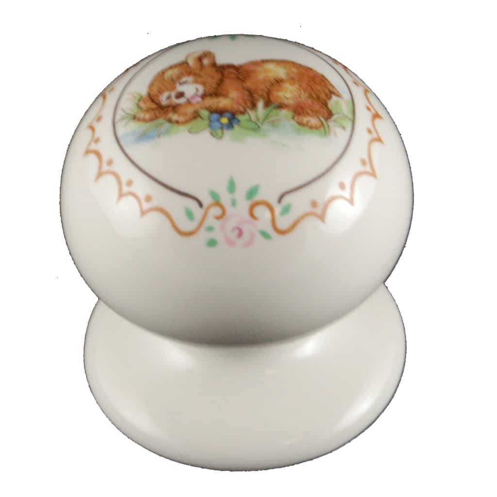 Teddy Bear Porcelain One Piece Cupboard Knob
