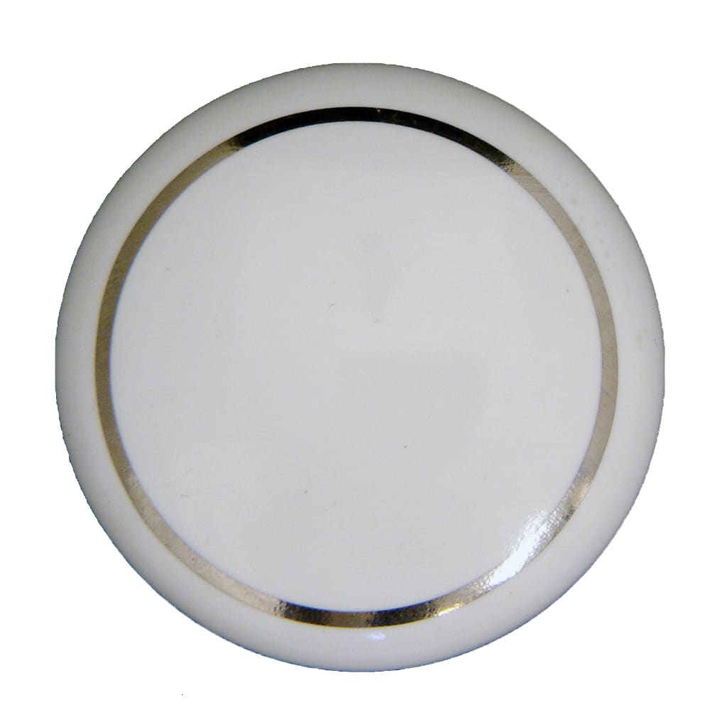 Single Chromeline Porcelain Victorian Cupboard Knob White - Image 2