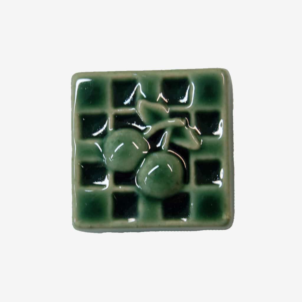 Square Shaped Kitchen Knob Green Cherry - Image 2