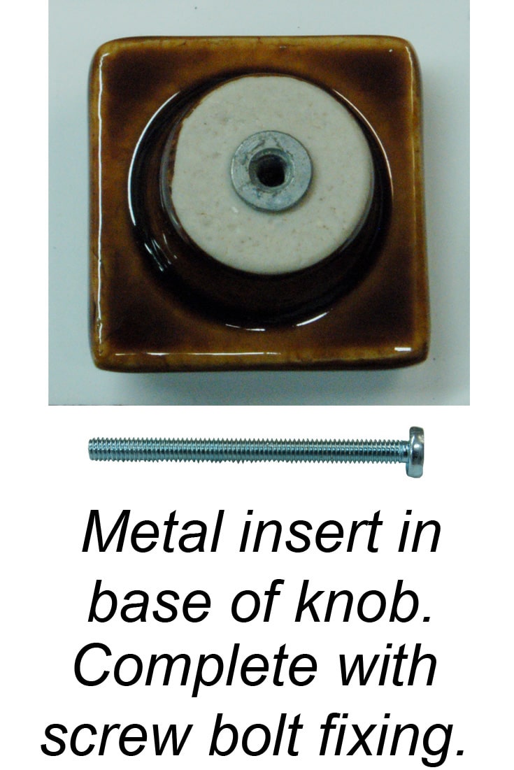 Square Shaped Kitchen Knob Brown Cherry - Image 3
