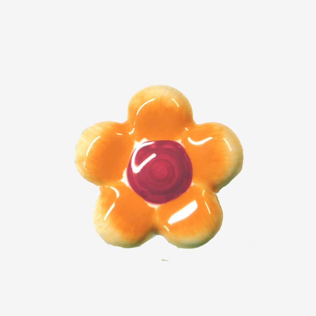 Flower Shaped Cupboard Knob Orange - Image 2