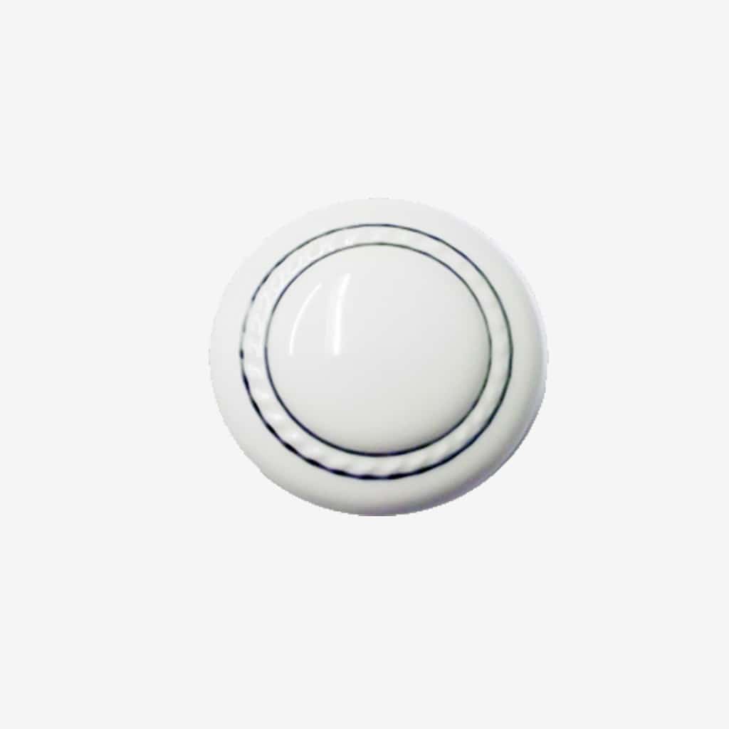 Porcelain Cupboard Knob White Chrome Base - Image 2