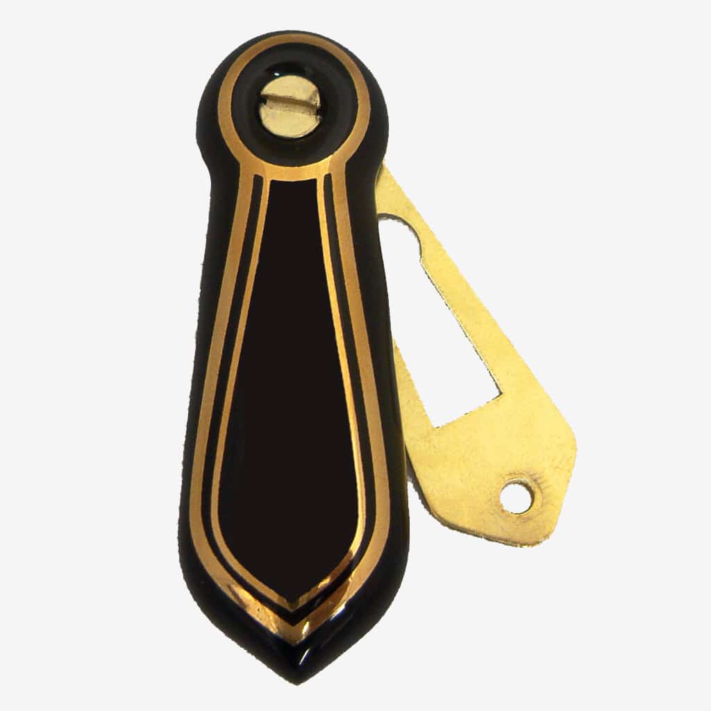 Black Double Goldline Porcelain Escutcheon