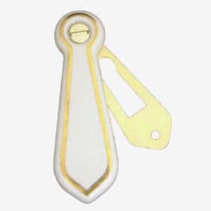 White Single Goldline Porcelain Escutcheon