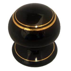 Black Double Goldline One Piece Cupboard Knob