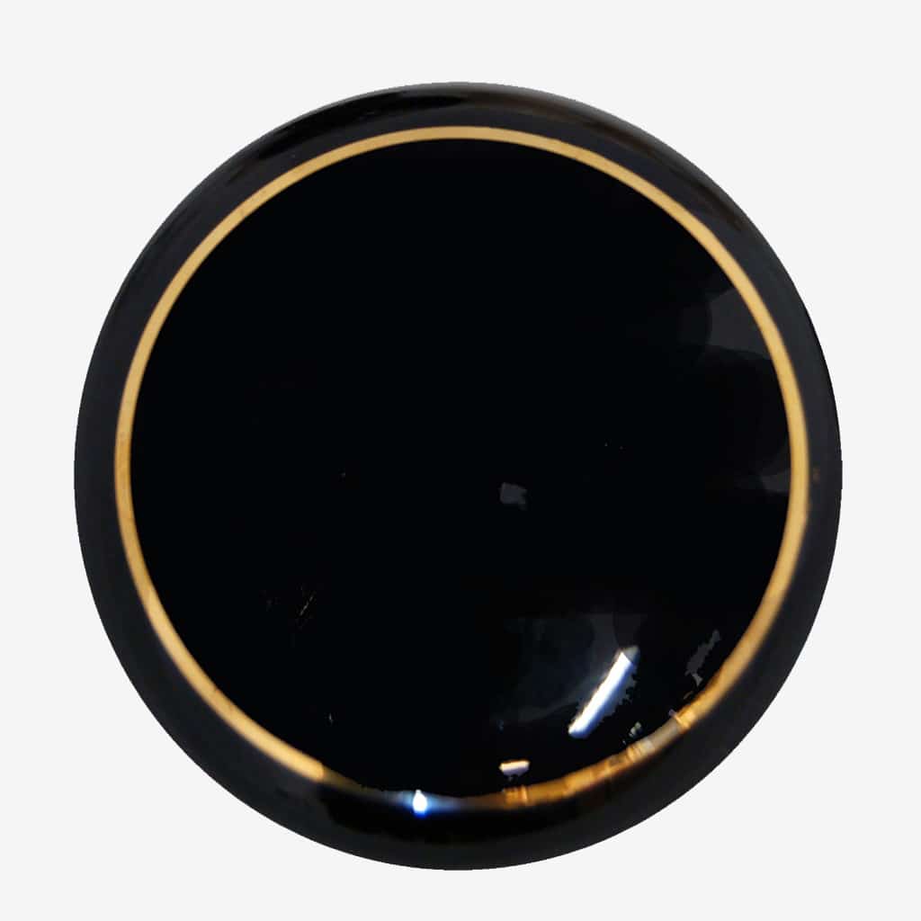 Black Single Goldline Porcelain Door Knobs (Pair) - Image 2
