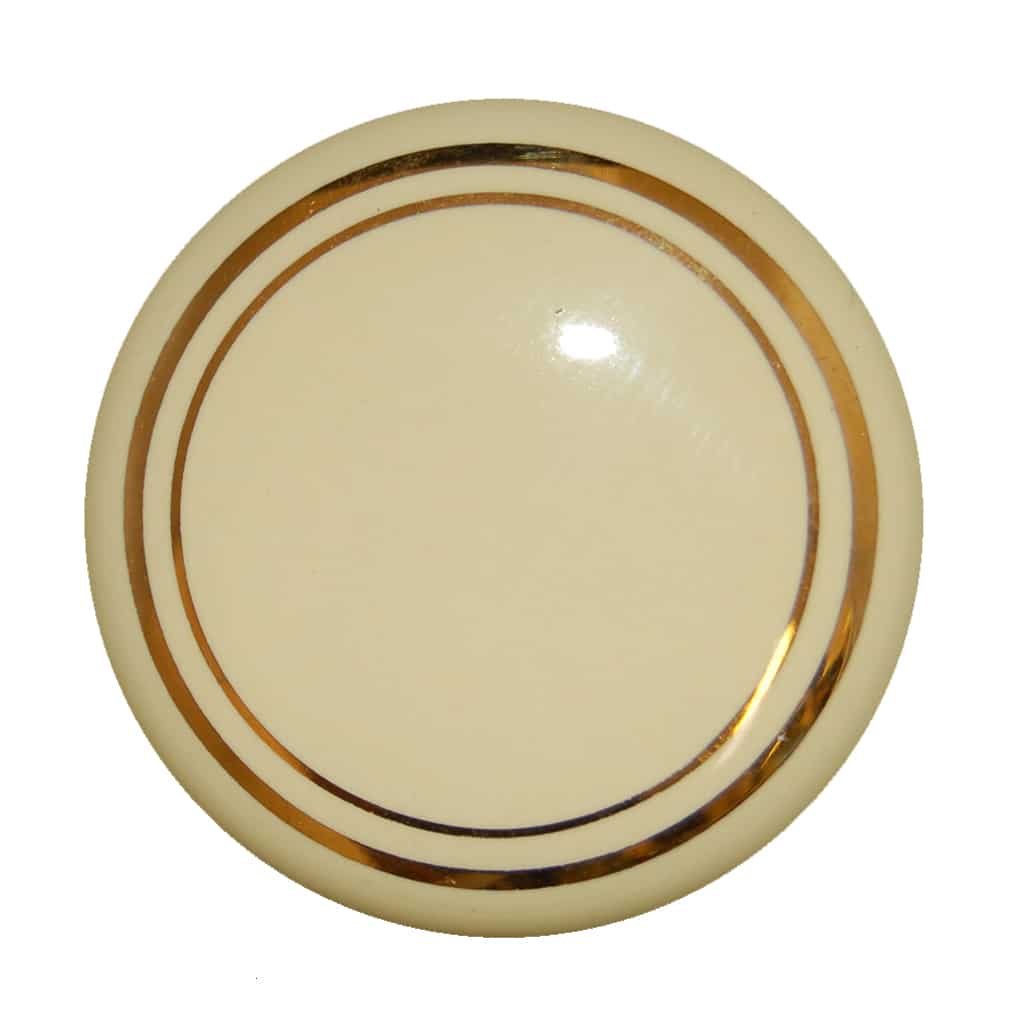 Cream Double Goldline Porcelain Victorian Cupboard Knob - Image 2