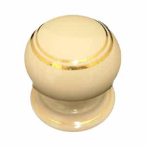 Cream Double Goldline One Piece Cupboard Knob