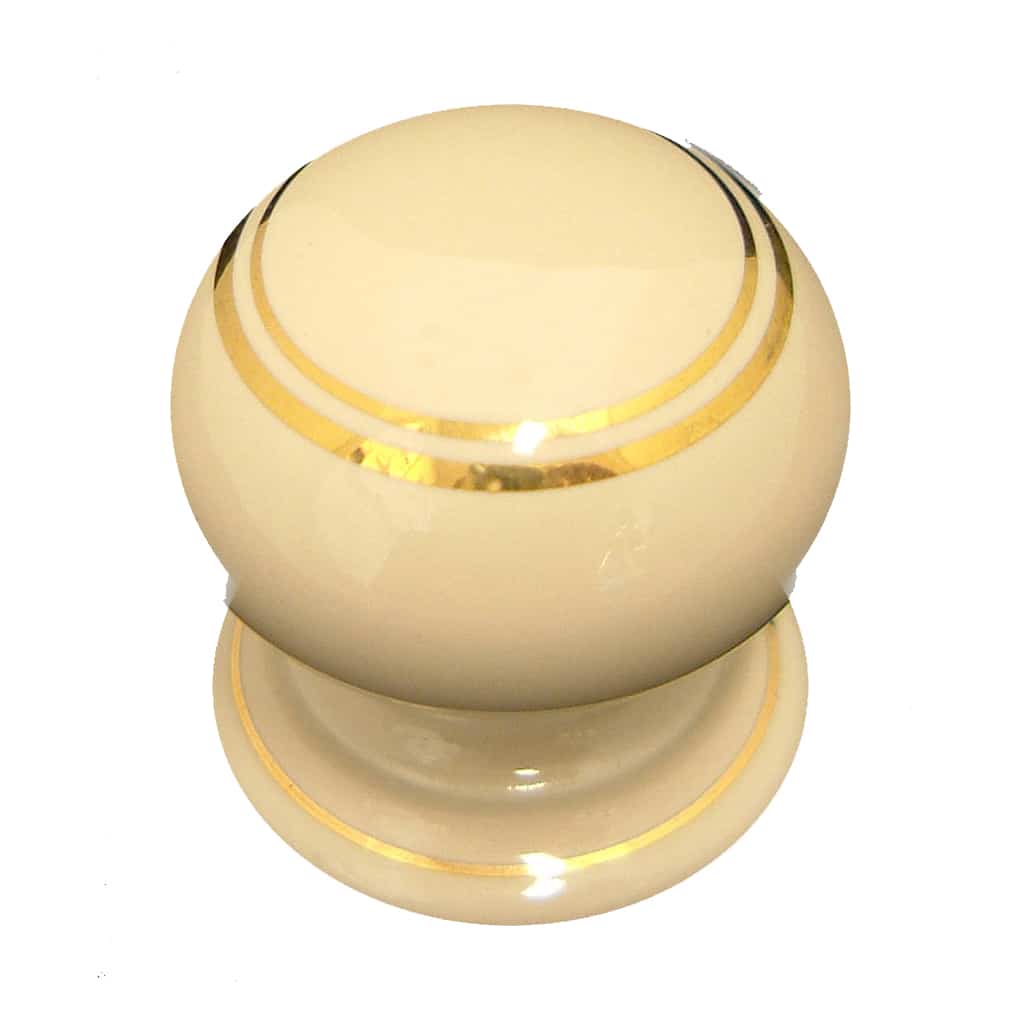 Cream Double Goldline One Piece Cupboard Knob