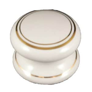 White Double Goldline Porcelain Victorian Cupboard Knob