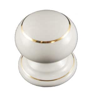 White Single Goldline One Piece Cupboard Knob