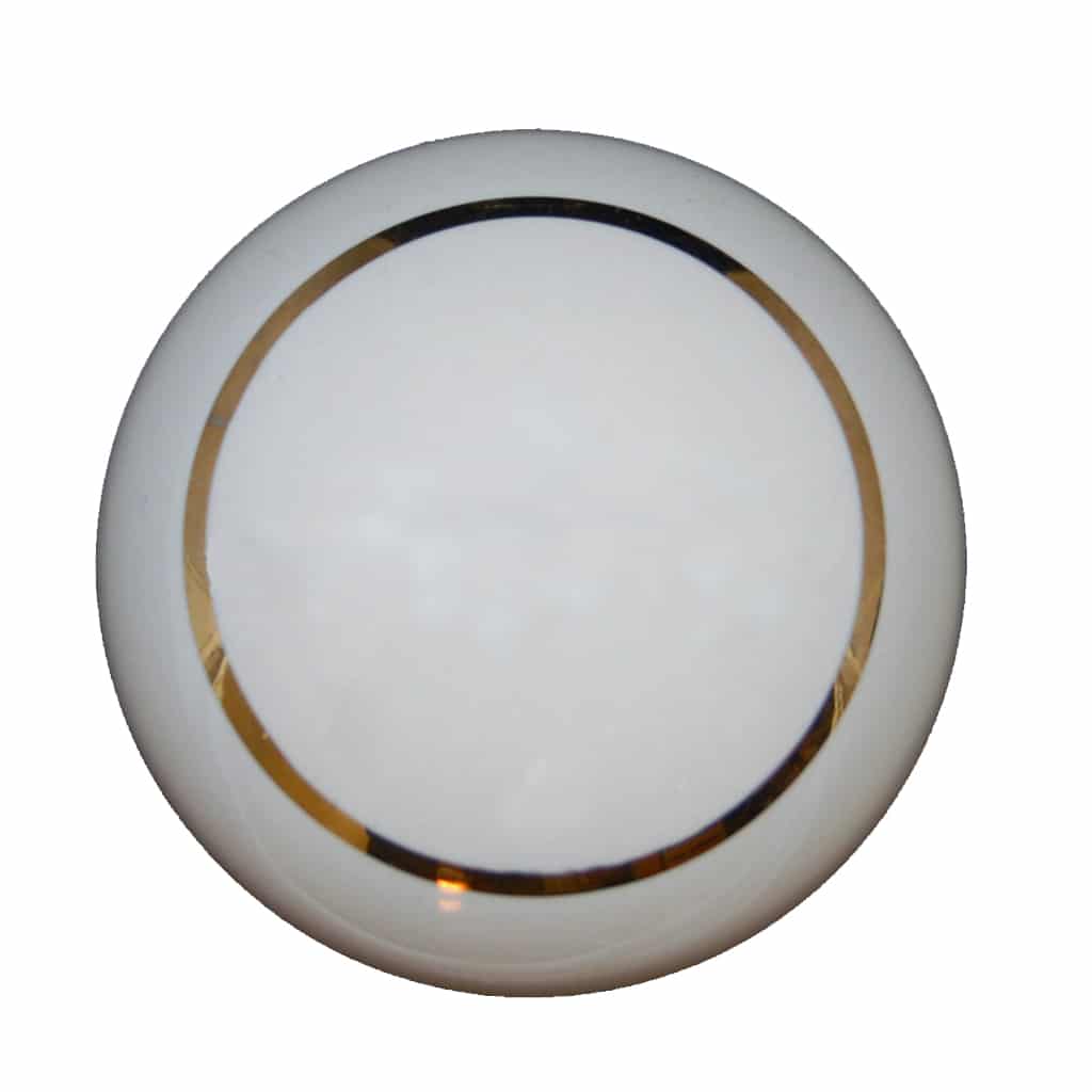 White Single Goldline One Piece Cupboard Knob - Image 2