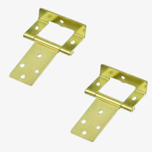 1 Pair x Cranked Flush Hinge Brass Plated