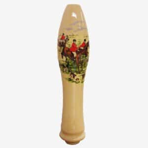 Cream Porcelain Beer Pump Pull Handle Hunting Scene