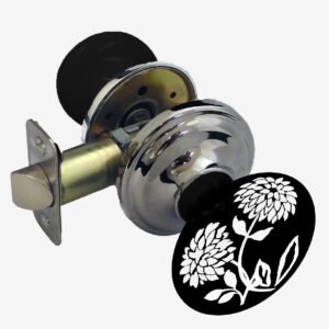 White Dahlia Porcelain Passage Door Knob Set (Pair)