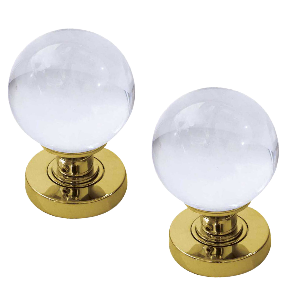 Clear Ball Glass Mortice Door Knob (Pair)