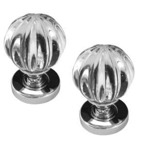Fluted Glass Mortice Door Knob (Pair)
