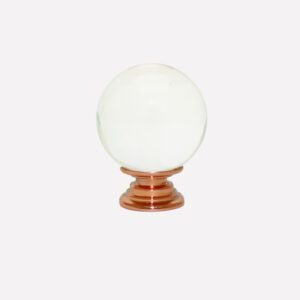 Clear Crystal Smooth Ball Shaped Cupboard Knob Rose Gold Base