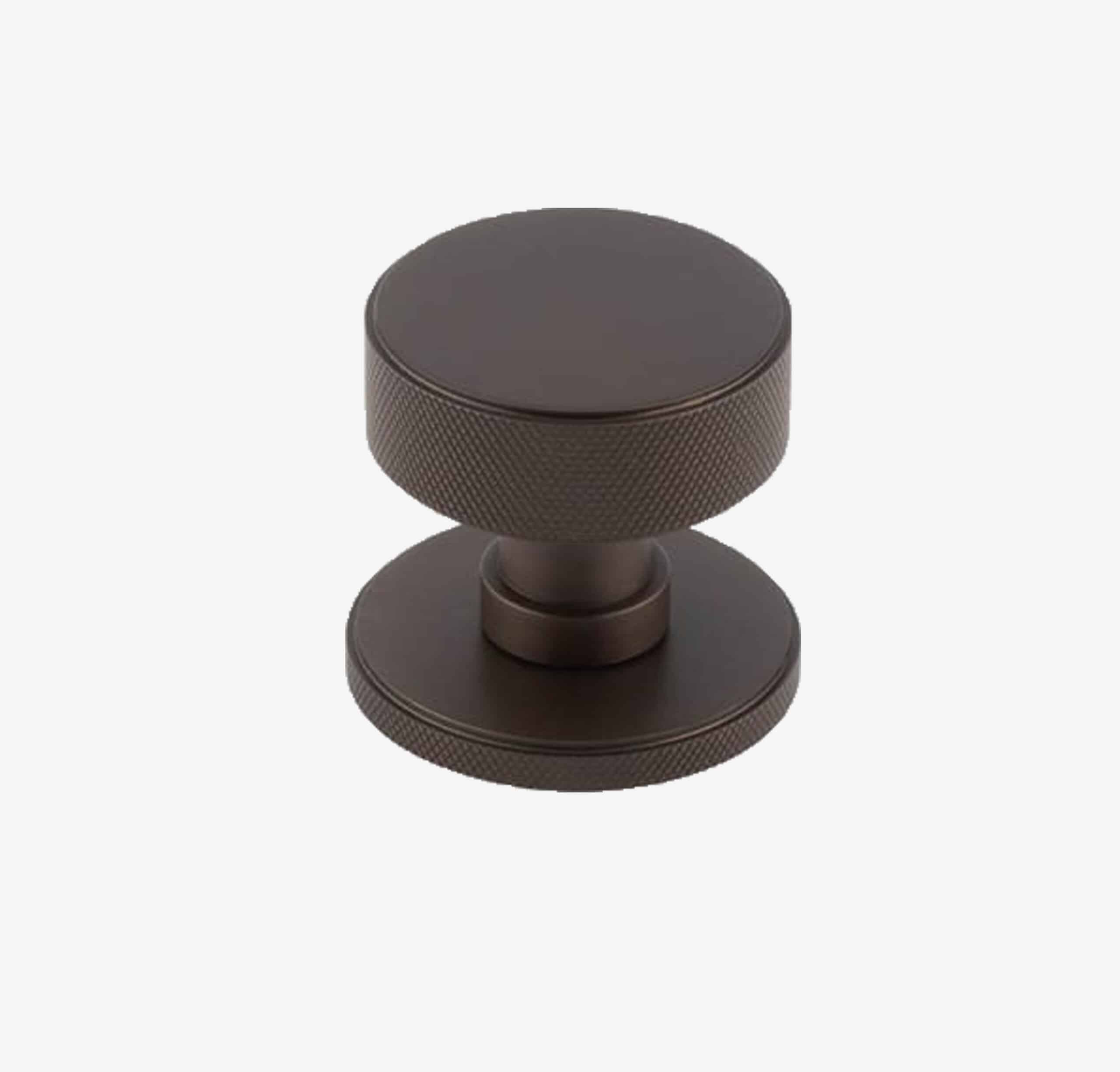 Dark Bronze Knurled Mortice Door Knob Set