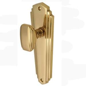 Art Deco Brass Mortice Knobs