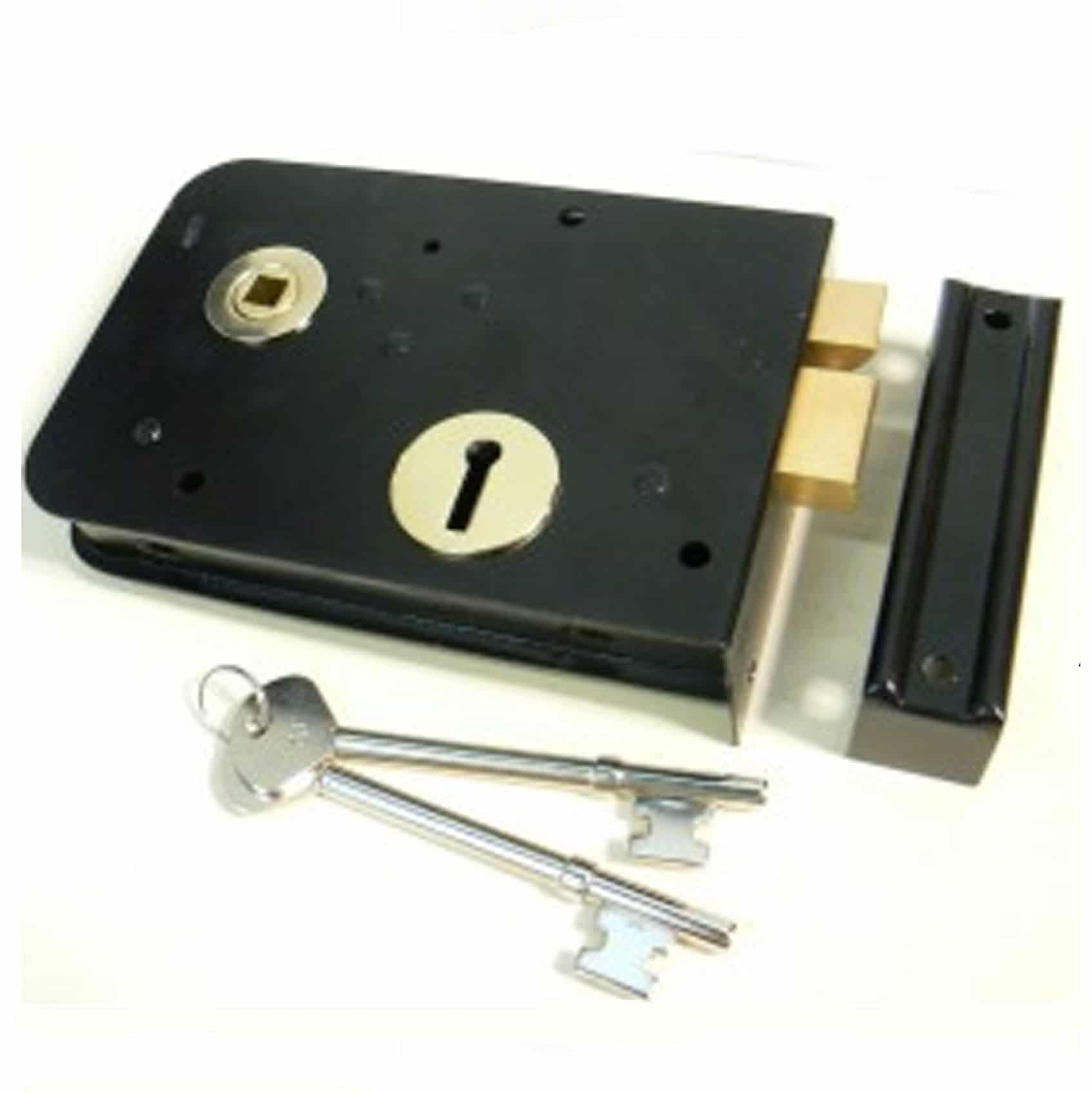 Black Steel Case Rimlock Left/Right Hand