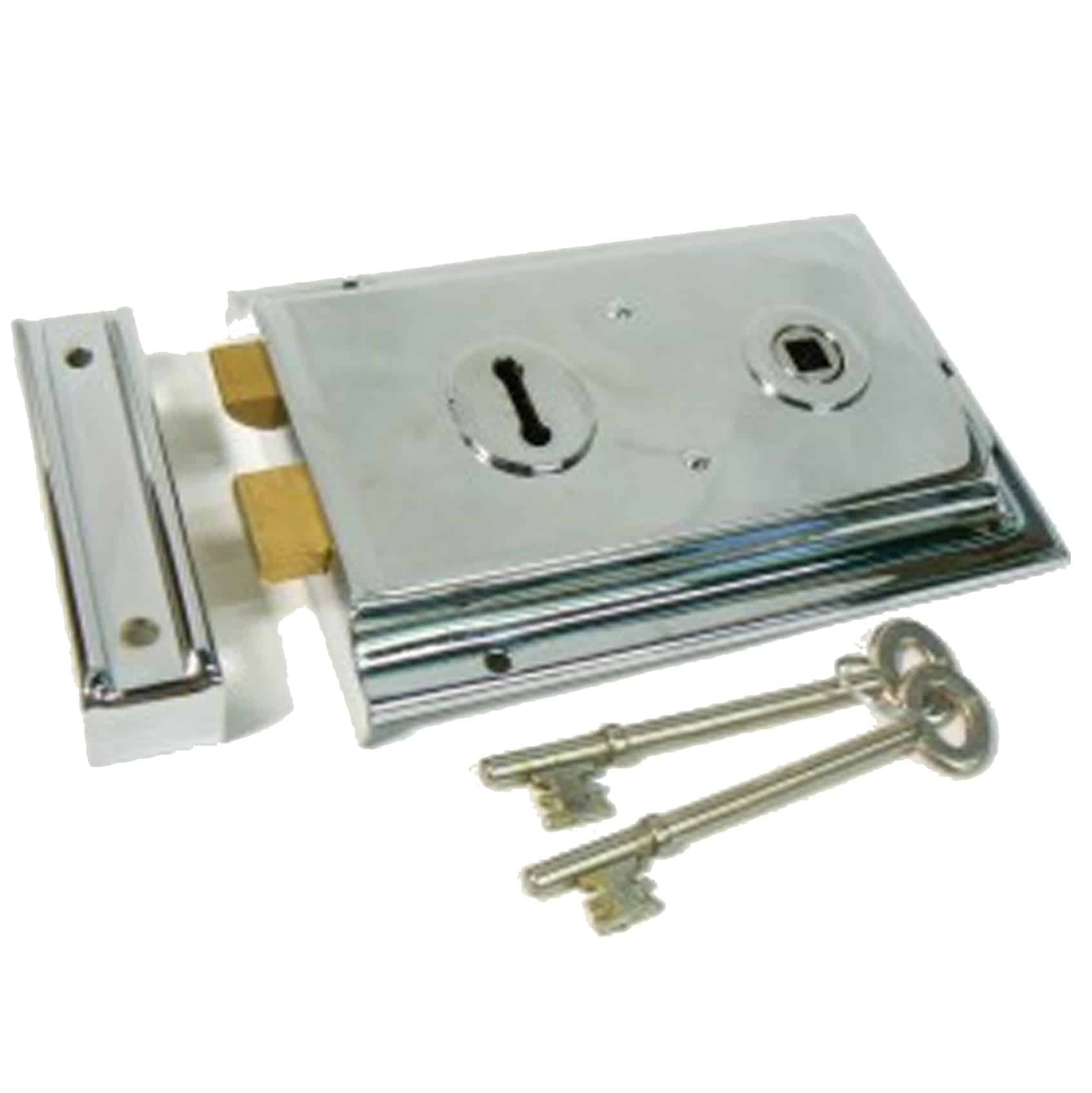 Bright Chrome Flanged Rimlock